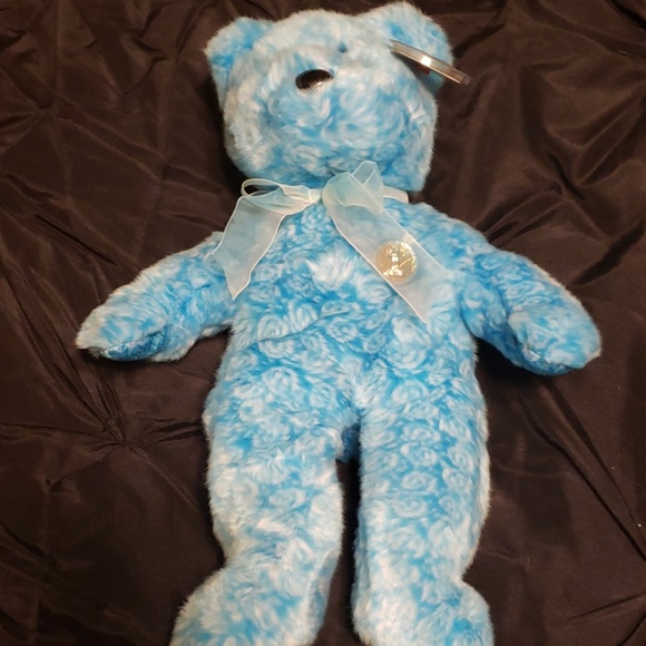 Beanie Baby 15" Buddy Bear Classy Blue Rose Ty Won Title "The People's Beanie" - Picture 6 of 8